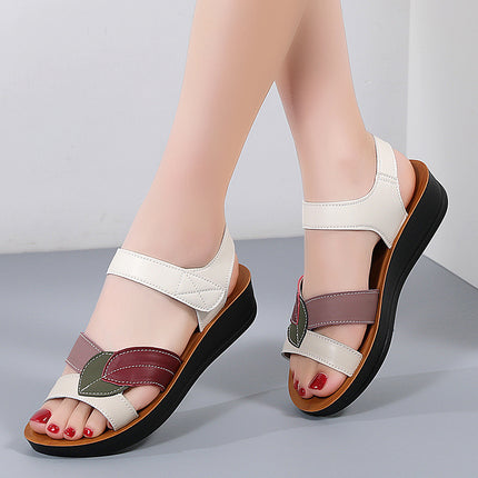 Summer Thick-soled Sandals For Women Fashion Casual Non-slip Comfortable Velcro-design Beach Shoes