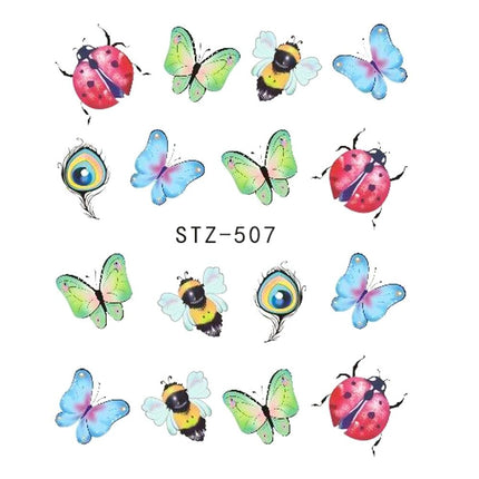 1pcs Nail Sticker Butterfly Flower Water Transfer Decal Sliders for Nail Art Decoration Tattoo Manicure Wraps Tools Tip