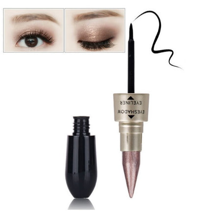 Double head six color eyeshadow black eyeliner