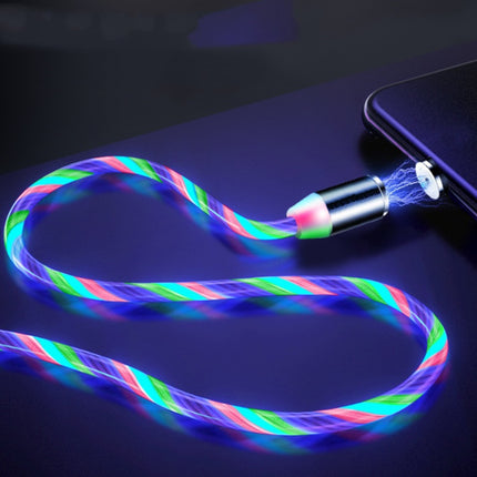 Compatible with Apple, Flowing Light Magnetic Streamer Data Line Cable for I-phone Android Type-c