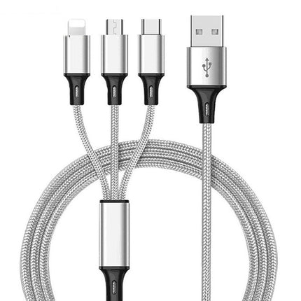 3 In 1 USB Cable For I-Phone XS Max XR X 8 7 Charging Charger Micro USB Cable For Android USB Type-C Mobile Phone Cables