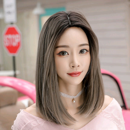 Short Straight hair fashion realistic wig