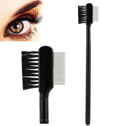 High Quality Steel Eyebrow Eyelash Dual-Comb Extension Brush Metal Comb