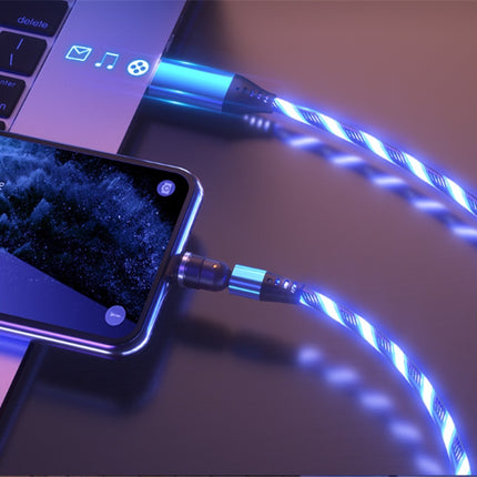 540 Rotate Luminous Magnetic Cable 3A Fast Charging Mobile Phone Charge Cable For LED Micro USB Type C For I Phone Cable