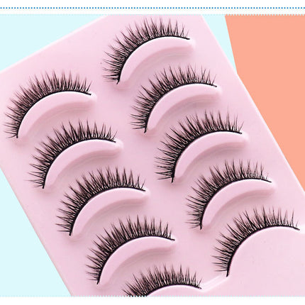 Natural Short Cross False Eyelashes Handmade Fake Eye Lashes Makeup