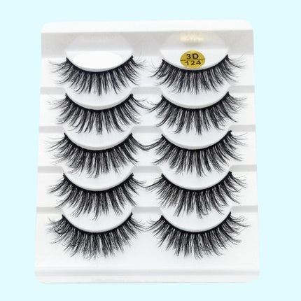 Mink False Eyelashes 3D False Eyelashes Five Pairs Of Soft Cotton Stalk Eyelashes