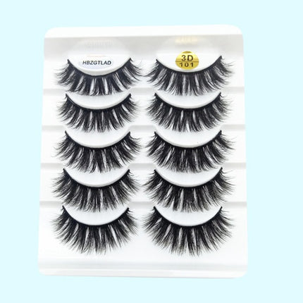 Mink False Eyelashes 3D False Eyelashes Five Pairs Of Soft Cotton Stalk Eyelashes