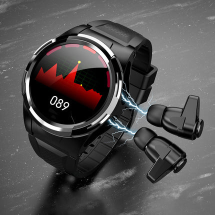 Smart Watch Men Bluetooth Earphones Body Temperature Thermometer Full Touch Screen