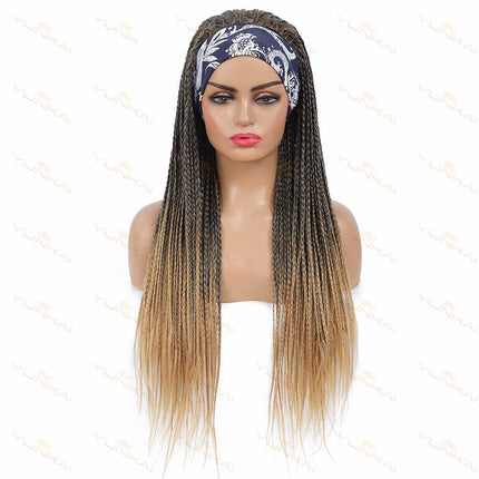 Turban Wig Cover African Dirty Braid Hair Band Three-strand Braid Head Cover