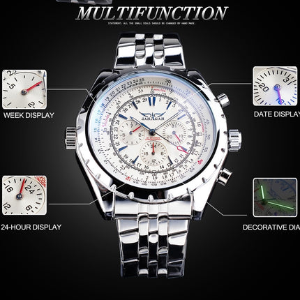 Men's Stainless Steel Business Three-plate Six-pin Automatic Mechanical Watch