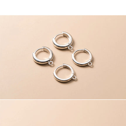 Women's Silver Round Earrings With Ring Ear Clip