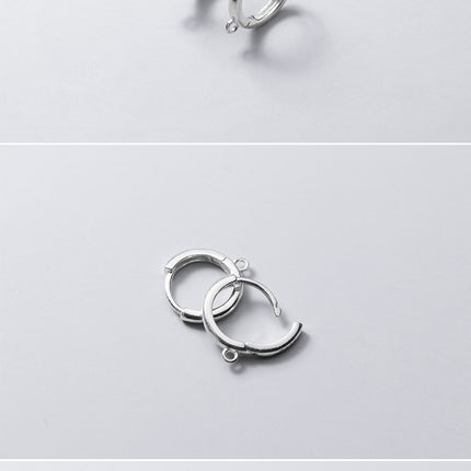 Women's Silver Round Earrings With Ring Ear Clip