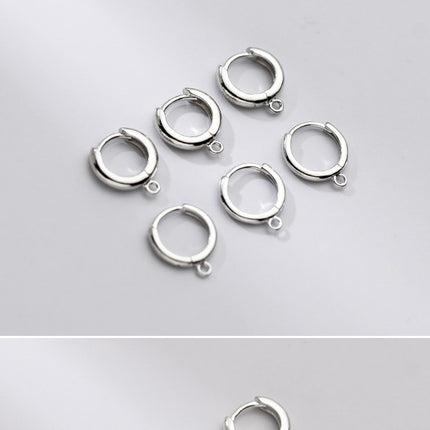 Women's Silver Round Earrings With Ring Ear Clip