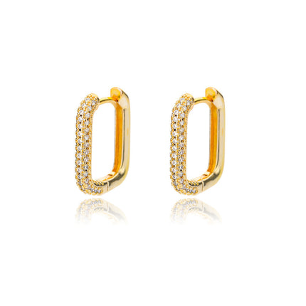 18K Copper Gold-plated Micro Inlaid Zircon Earrings