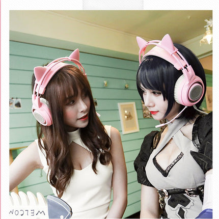 G951 Gaming Headset USB 7.1 Virtual Surround Sound Headsets LED Cat Ear Headphones