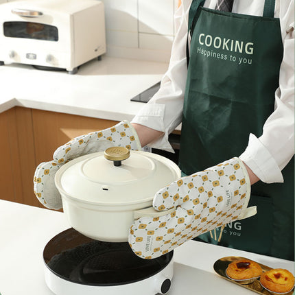 Anti-Scalding Microwave Cotton Non-Slip Insulation Gloves Oven Mitts  Kitchen Heat Resistant Thickened Gloves