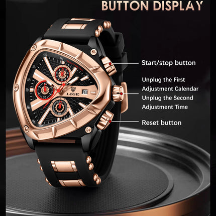 Polygon Men's Multi-waterproof Luminous Calendar Watch