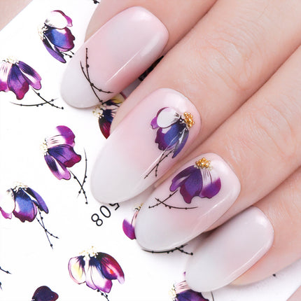 1pcs Nail Sticker Butterfly Flower Water Transfer Decal Sliders for Nail Art Decoration Tattoo Manicure Wraps Tools Tip