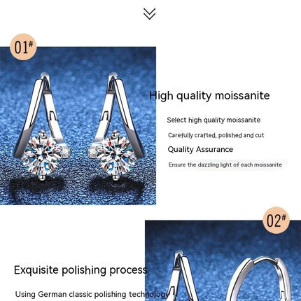 S925 Silver Moissanite Luxury Earrings