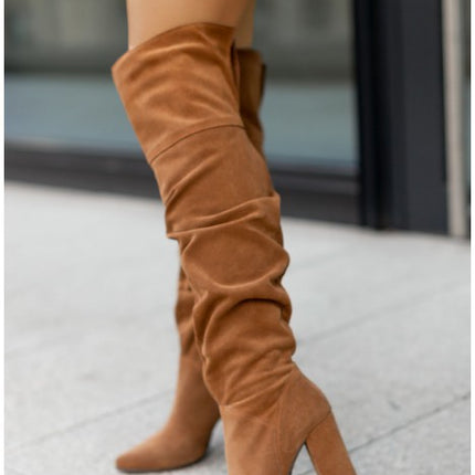 Fall Winter Fashion High Heel Pointed Toe Suede Women's Over-the-knee Boots