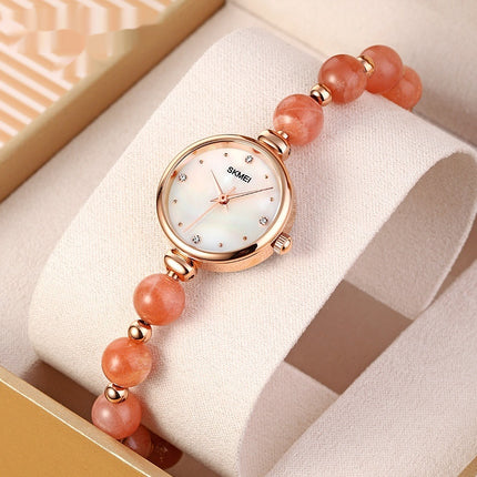 Fashionable All-match Elegant Women's Quartz Watch Pearl Natural Stone Strap Bracelet Watch