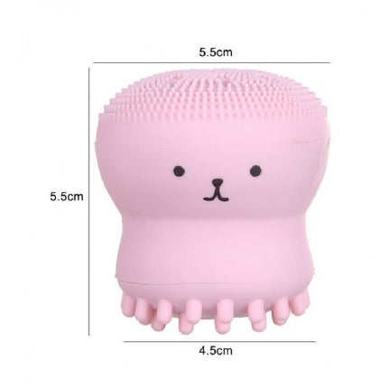 Cartoon octopus silicone wash brush foaming cleansing brush Manual facial massage brush cleansing brush brush bubbler