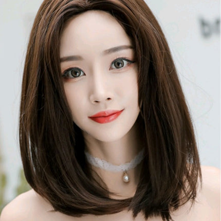 Short Straight hair fashion realistic wig