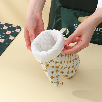 Anti-Scalding Microwave Cotton Non-Slip Insulation Gloves Oven Mitts  Kitchen Heat Resistant Thickened Gloves