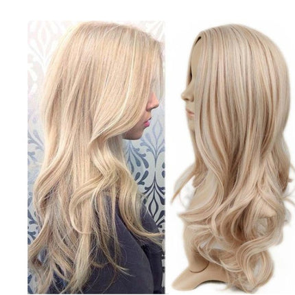 European and American fashion white female partial points in the wig bangs dyed long curly hair