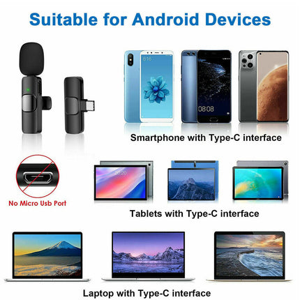 Lavalier Mini Microphone Wireless Audio Video Recording With Phone Charging  Wireless Microphone Broadcast Lapel Microphones Handheld Microphone Live Streaming