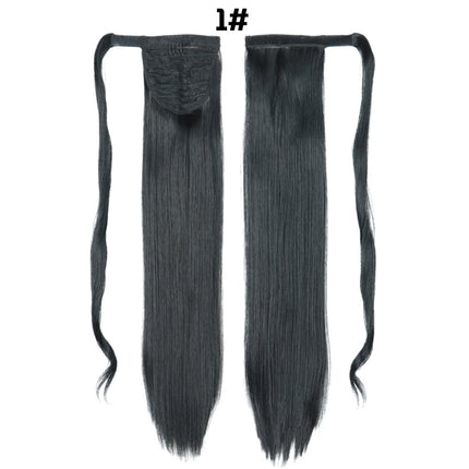 European And American Long Straight Hair Velcro Ponytail