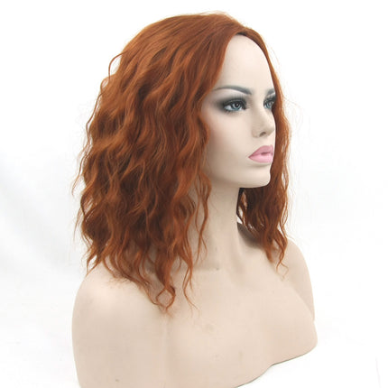 Black Short Curly Hair Cap, High Temperature Silk Short Hair Cosplay Wig