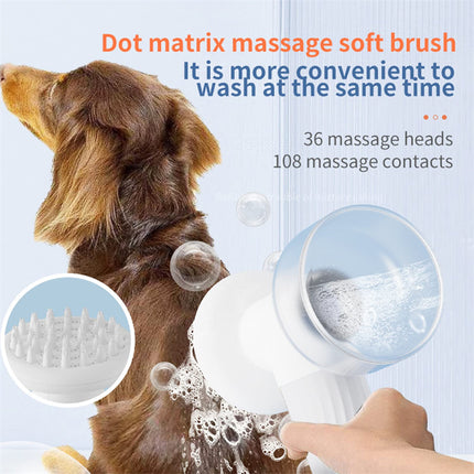 Automatic Foaming Dog Cat Bath Brush Dog Shampoo Brush With Soap Dispenser Electric Pet Grooming Massage Brush Scrubber Comb For Dog Cat