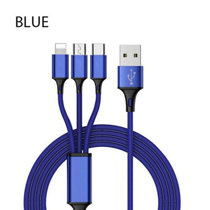 3 In 1 USB Cable For I-Phone XS Max XR X 8 7 Charging Charger Micro USB Cable For Android USB Type-C Mobile Phone Cables