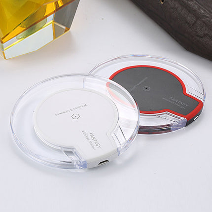 New Wireless Charging Dock Charger Crystal Round Charging Pad With Receiver For Apple For Samsung