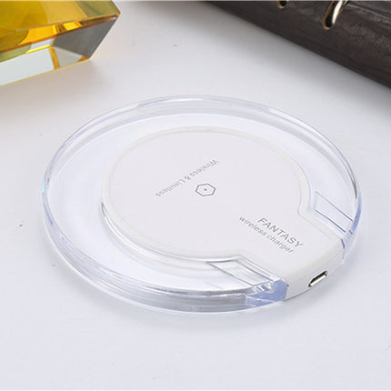 New Wireless Charging Dock Charger Crystal Round Charging Pad With Receiver For Apple For Samsung