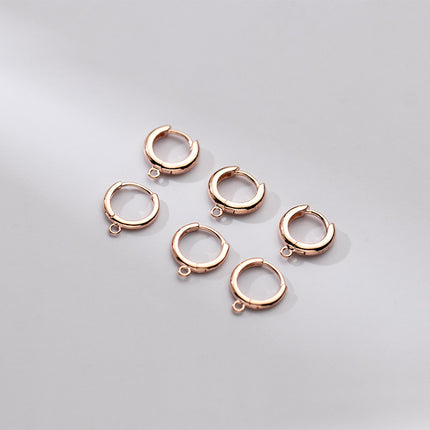 Women's Silver Round Earrings With Ring Ear Clip