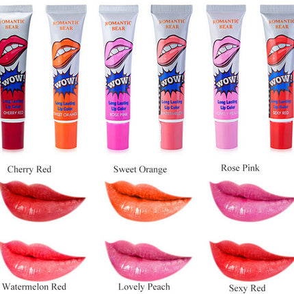 Amazing 6 Colors Peel Off Liquid Lipstick Waterproof Long Lasting Lip Gloss Mask Moisturizer Makeup Tear Pull Lip Lint Cosmetic