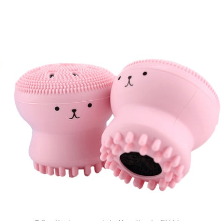 Cartoon octopus silicone wash brush foaming cleansing brush Manual facial massage brush cleansing brush brush bubbler