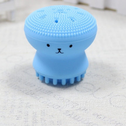 Cartoon octopus silicone wash brush foaming cleansing brush Manual facial massage brush cleansing brush brush bubbler