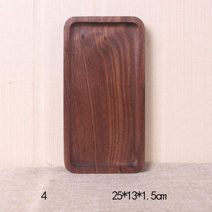 Japanese Style Wooden Black Walnut Rectangular Dinner Plate