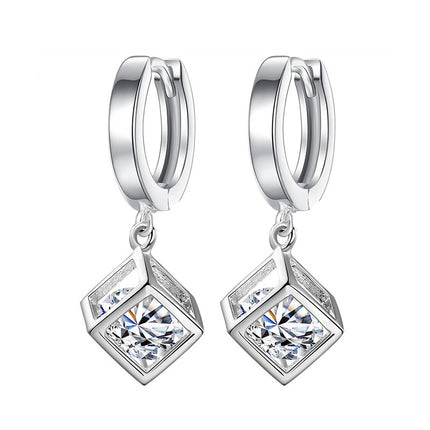 Women's Fashion Cube Love Window Cube Sugar Earrings