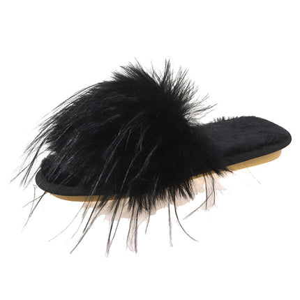 Fairy Style Fluffy Slippers Women's Outer Wear