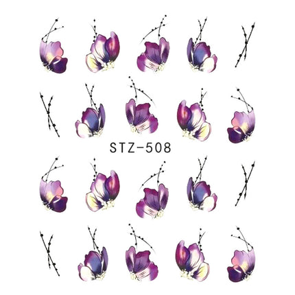 1pcs Nail Sticker Butterfly Flower Water Transfer Decal Sliders for Nail Art Decoration Tattoo Manicure Wraps Tools Tip