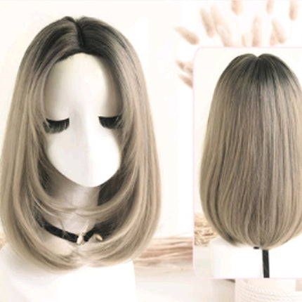 Short Straight hair fashion realistic wig