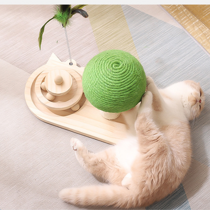 Pet Cat Tree Toys Cat Scratch Post Pet Furniture Scratching Post Cats Claw Scratcher Double Sisal Balls Cat Accessories