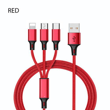 3 In 1 USB Cable For I-Phone XS Max XR X 8 7 Charging Charger Micro USB Cable For Android USB Type-C Mobile Phone Cables