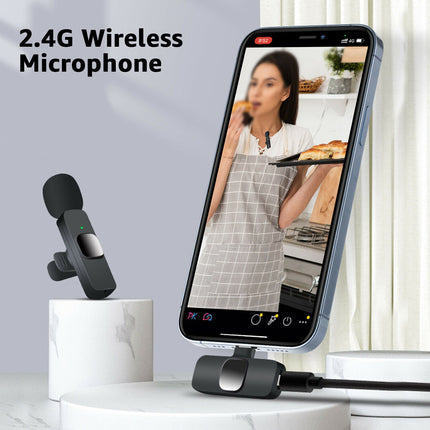 Lavalier Mini Microphone Wireless Audio Video Recording With Phone Charging  Wireless Microphone Broadcast Lapel Microphones Handheld Microphone Live Streaming