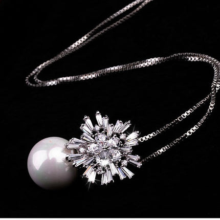 Pearl zircon necklace