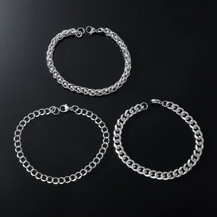 Simple Stainless Steel sunflower Three-piece Bracelet